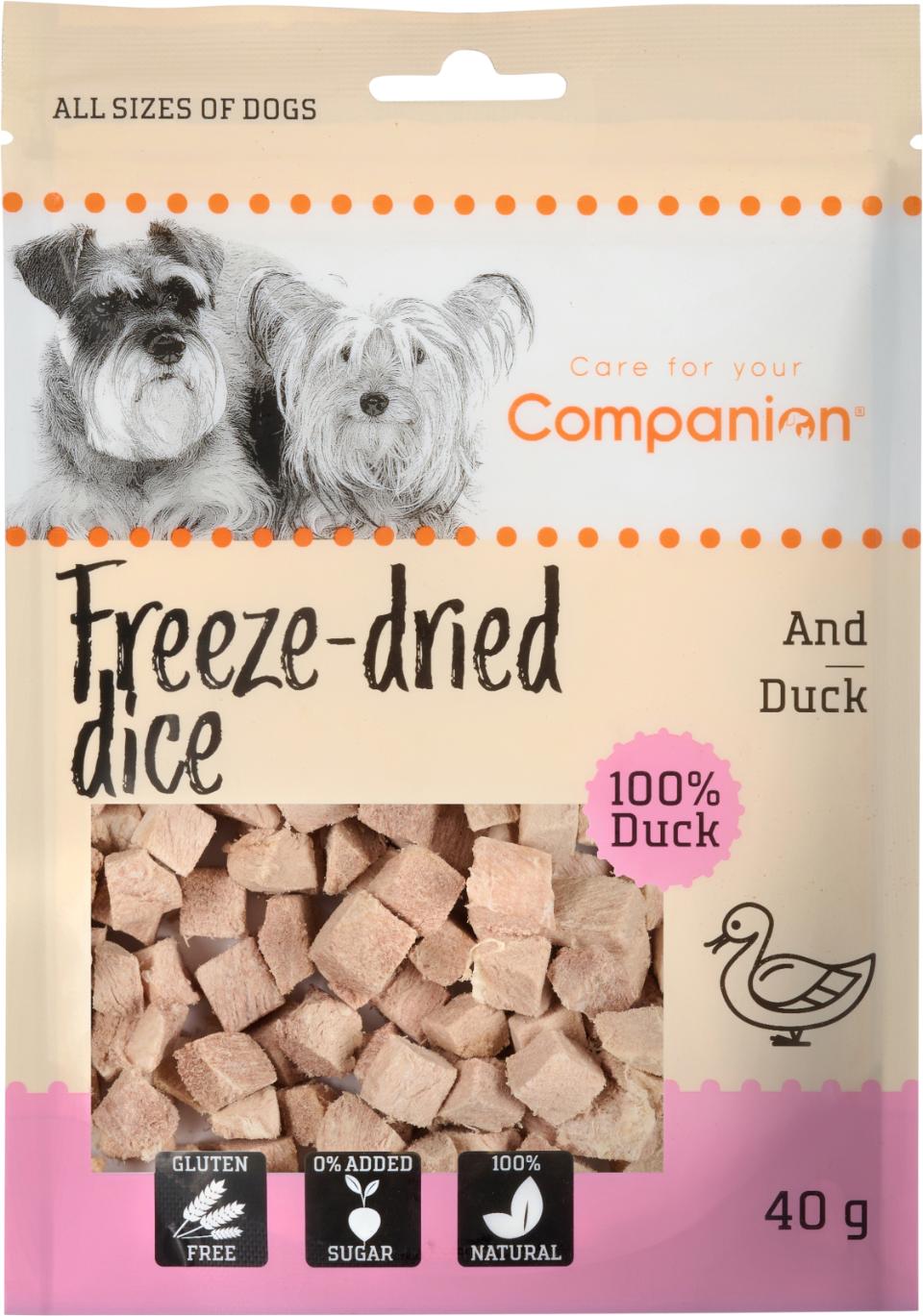 Companion - Frysetørrede terninger m. and 40g