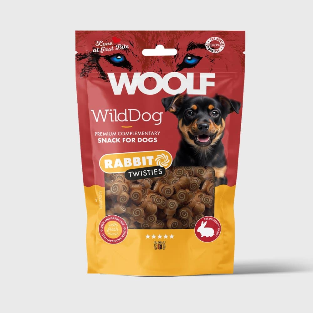 Woolf Kanin & Torsk Spiraler 100 g – forside
