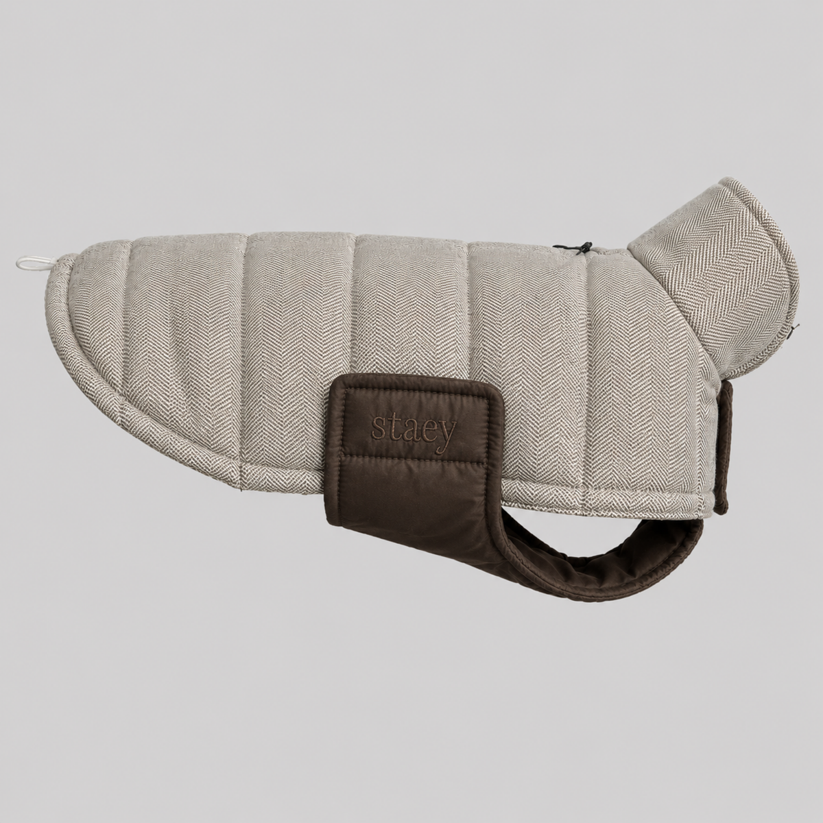 Staey - Nora Herringbone Hundefrakke, Mocca