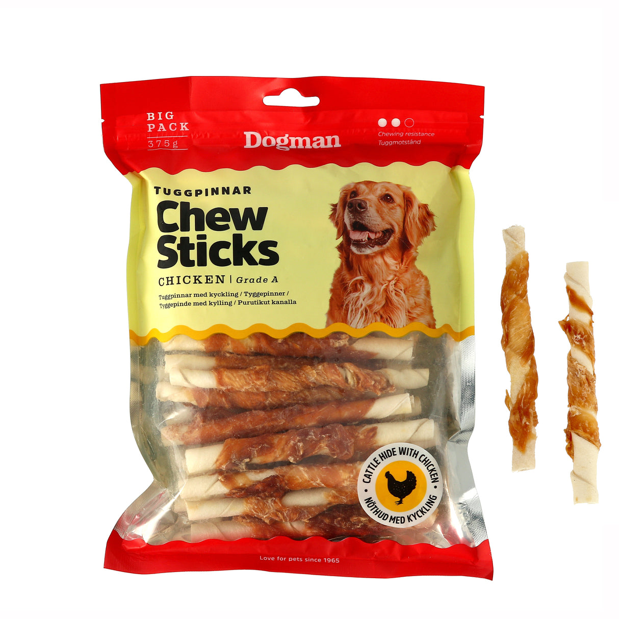 Dogman - Tyggepinde m. Kylling - 375 gr.