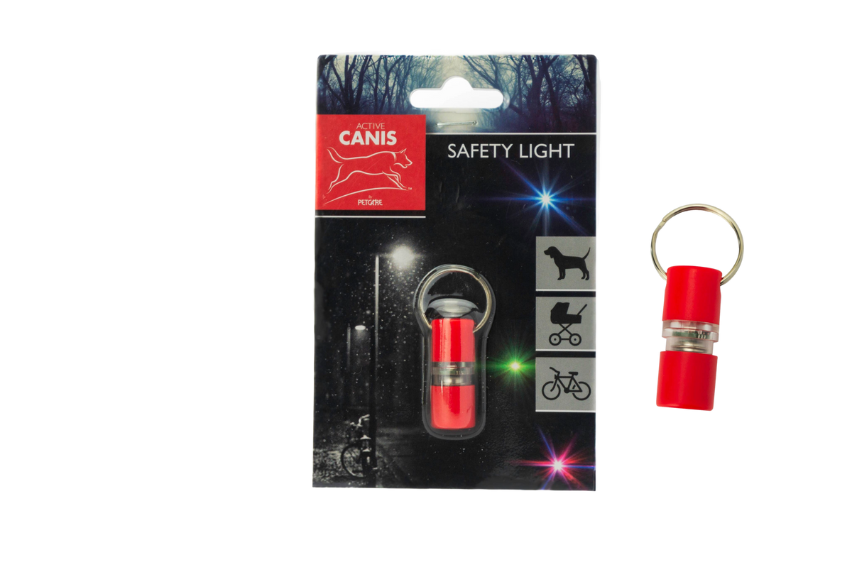 Active Canis Safety Light – Mini LED-lygte til Halsbånd, Rød