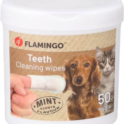 Flamingo - Fingertandbørster m. Mint, 50stk