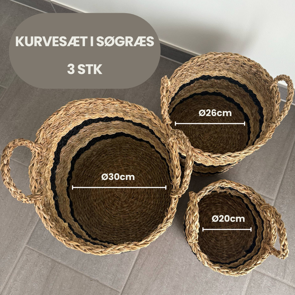 Smukke Opbevaringskurve - 3stk