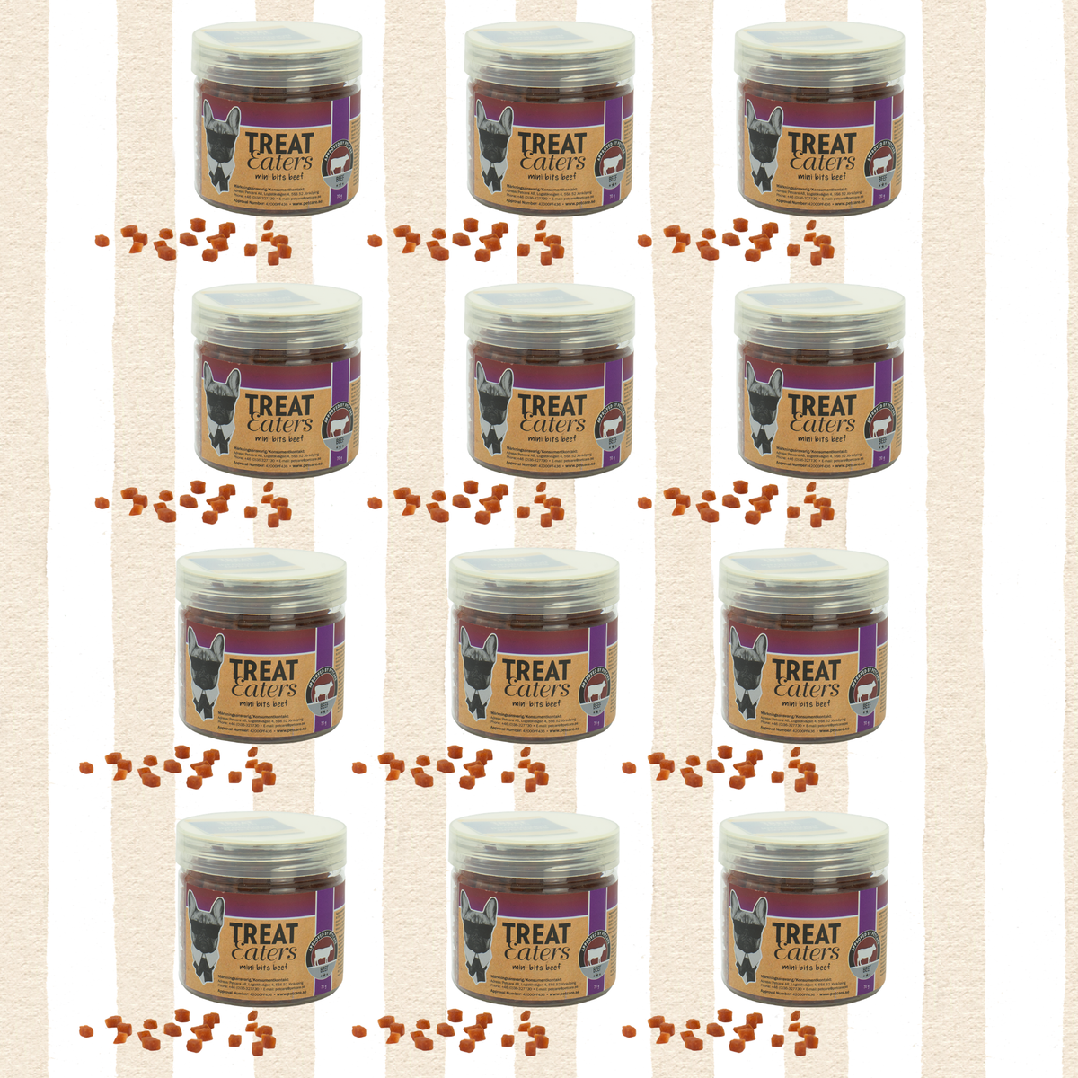 Pakketilbud - Mini Bites m. Okse, 70g - 12 Bøtter