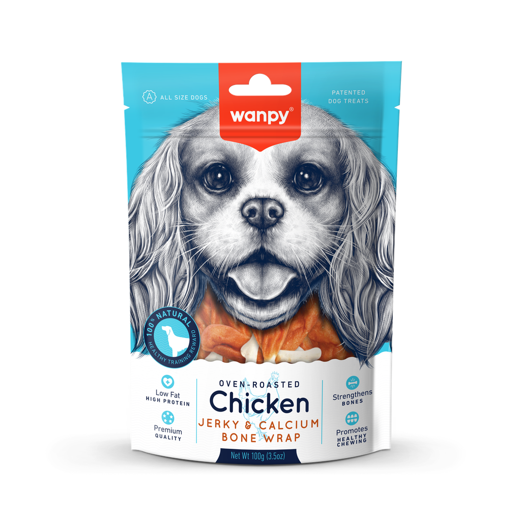 Wanpy - Chicken Jerky & Calcium Bone Wrap 100g