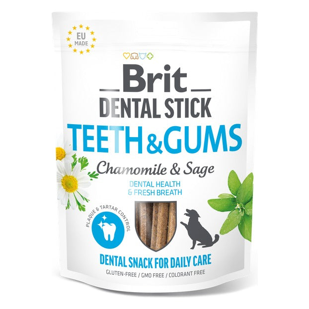 Brit Dental Stick Teeth & Gums med kamille og salvie, 7 stk.