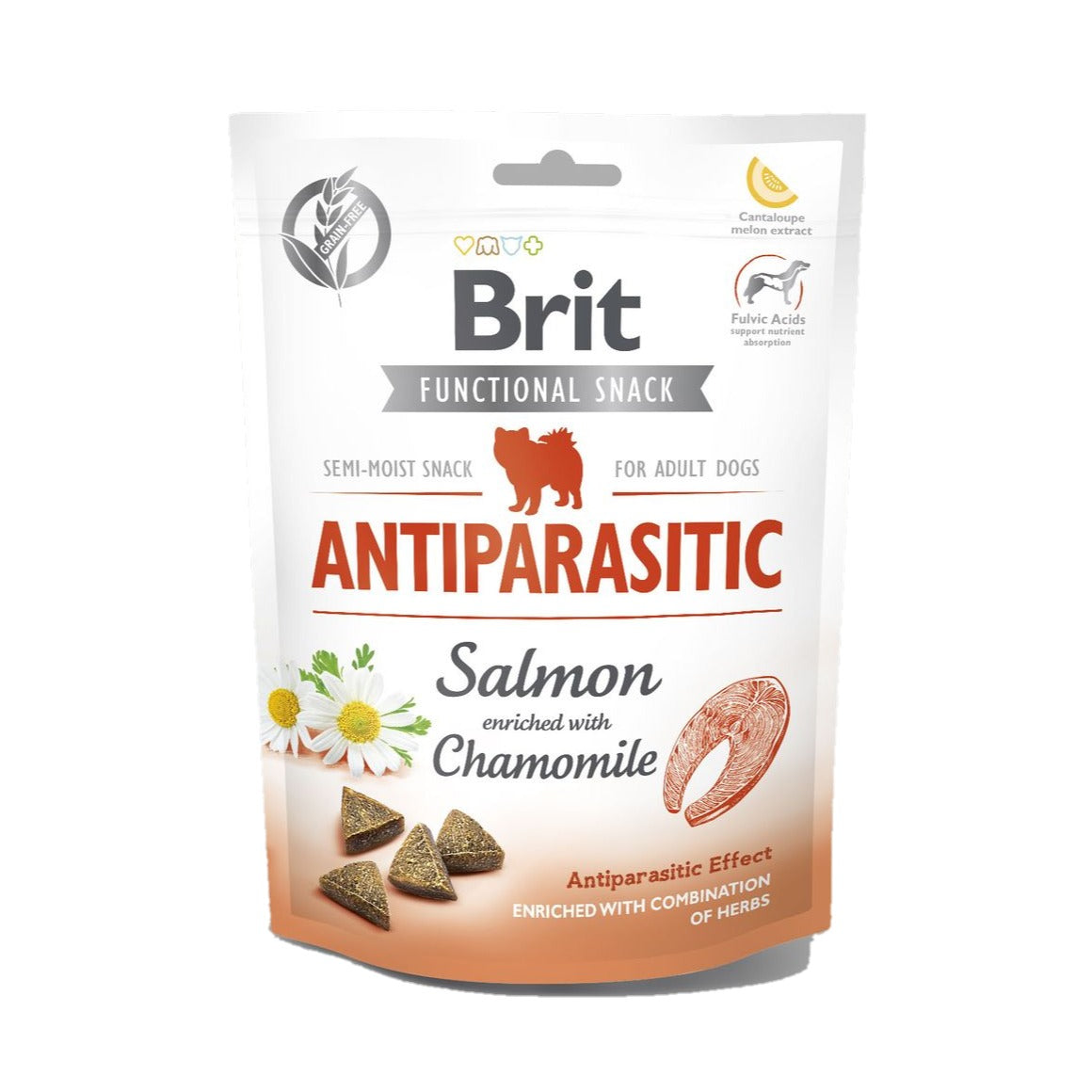 Brit Functional Snack Antiparasitic med laks og kamille, 150g