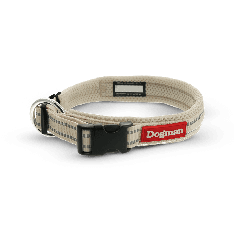 Dogman Air Mesh Polstret Halsbånd, Beige