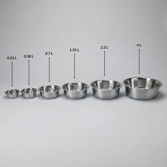 Vand- og madskål rustfrit stål