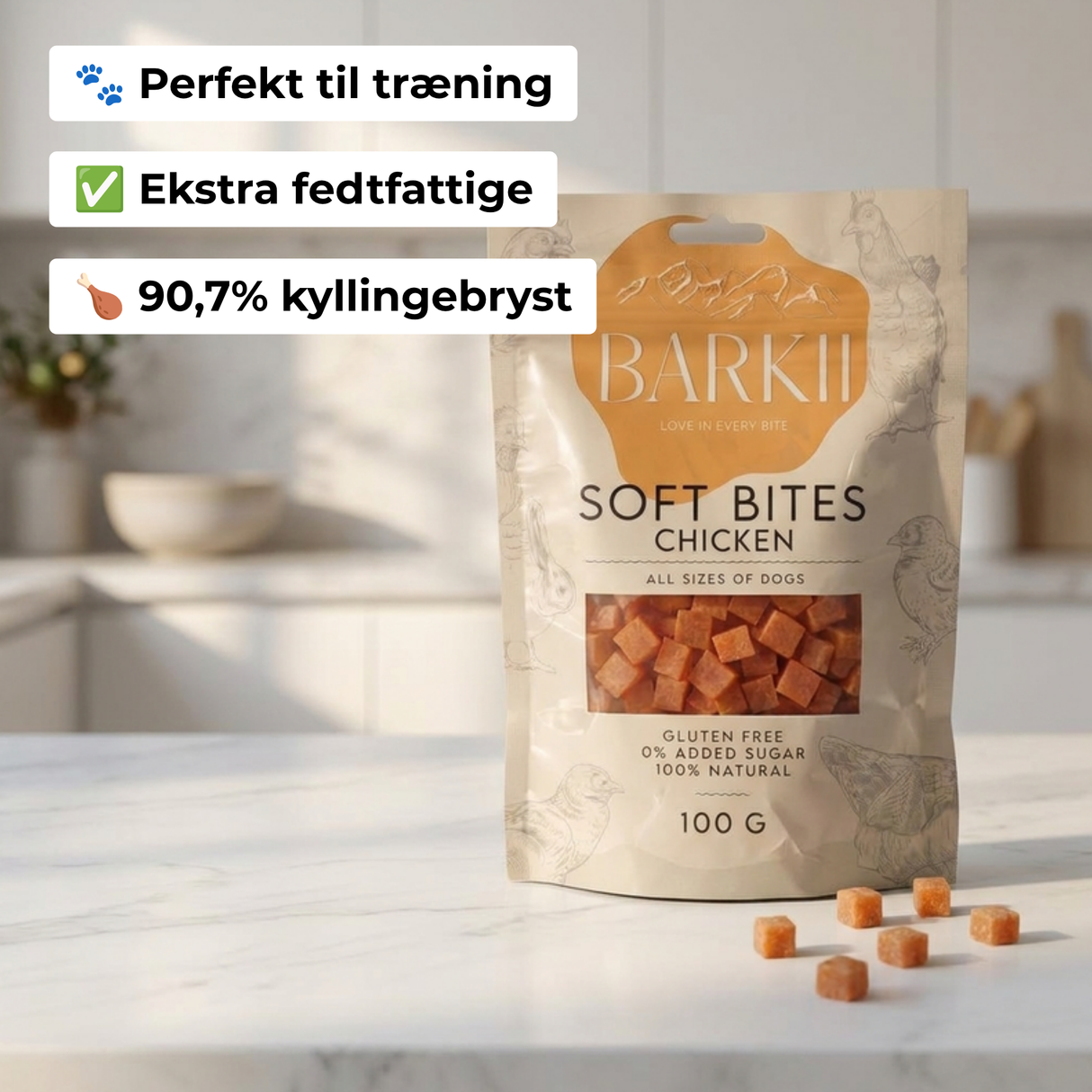 Barkii Bløde Godbidder m. Kylling - Packshot #3
