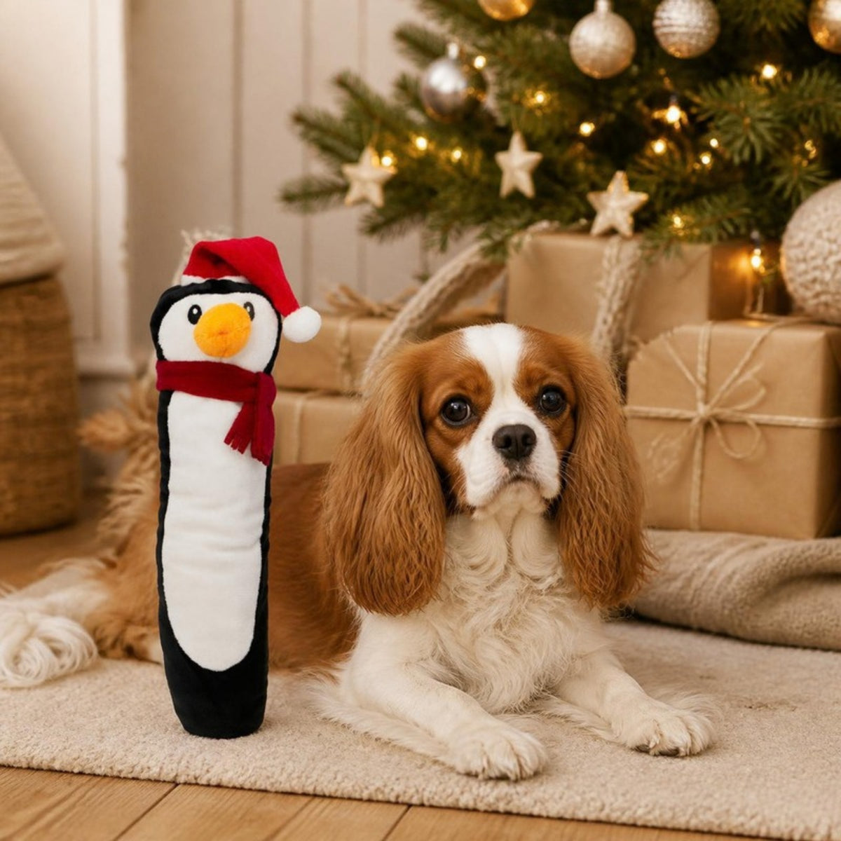 Party Pets Jule Pingvin 28 cm med hund