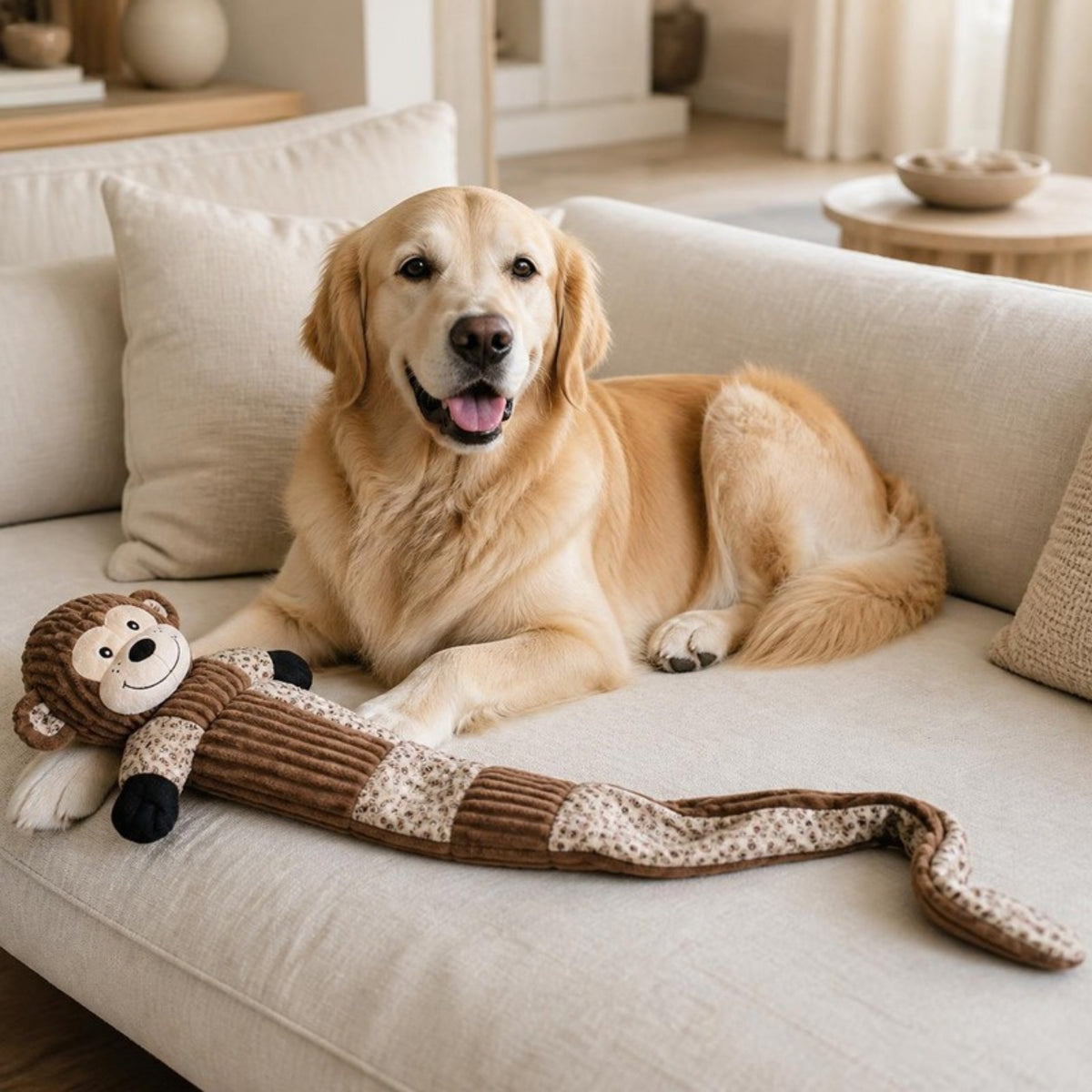 Party Pets Lang Bamse med Hale 80 cm med hund