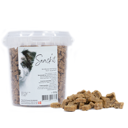 Snack'it - Semi-Moist Mini Bones m. Kylling, 500g