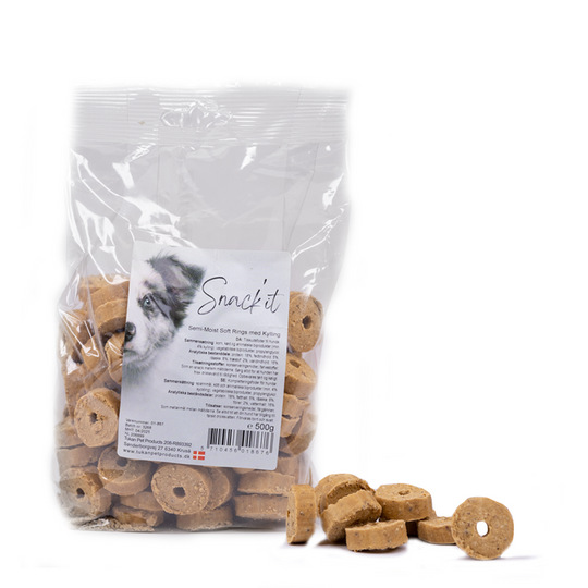 Snack'it - Soft Rings m. Kylling, 500g (datovare)