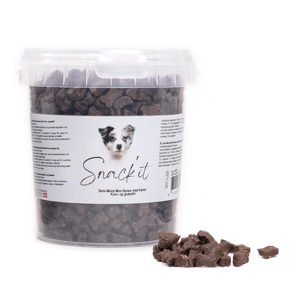Snack'it - Semi-Moist Mini Bones m. Kanin, 500g