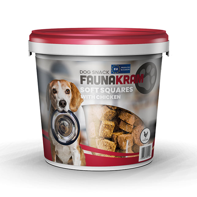 Faunakram - Bløde Firkanter m. Kylling, 180g