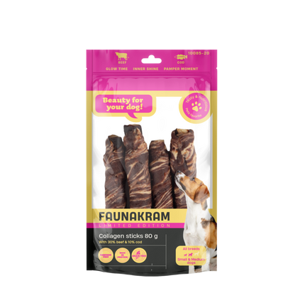 Faunakram - Kollagen Sticks m. Okse/Torsk, Limited Edition