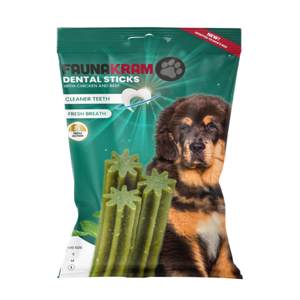Faunakram - Mint Fresh Dental Sticks 7 stk, Large (BF 18/4 2025)