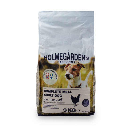 Holmegården's Hundefoder Med Kylling, 3 kg. (BF 23/3-26)