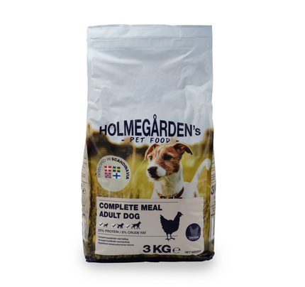 Holmegården's Hundefoder Med Kylling, 3 kg. (BF 23/3-26)