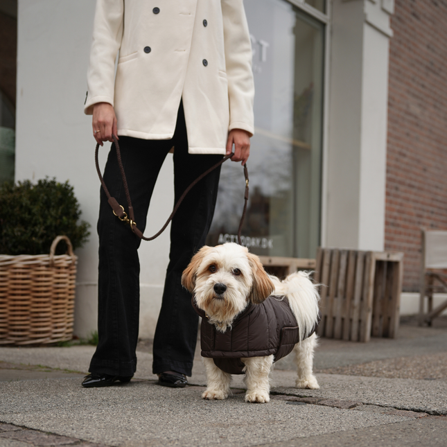 Staey - Kaia Flettet Hundesnor, Dark Oak