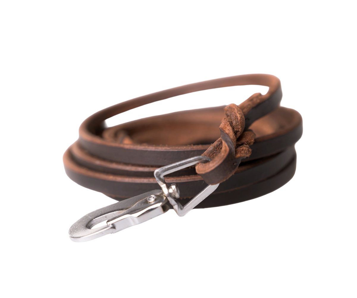 Active Canis Hundesnor i Læder 180 cm, Brun