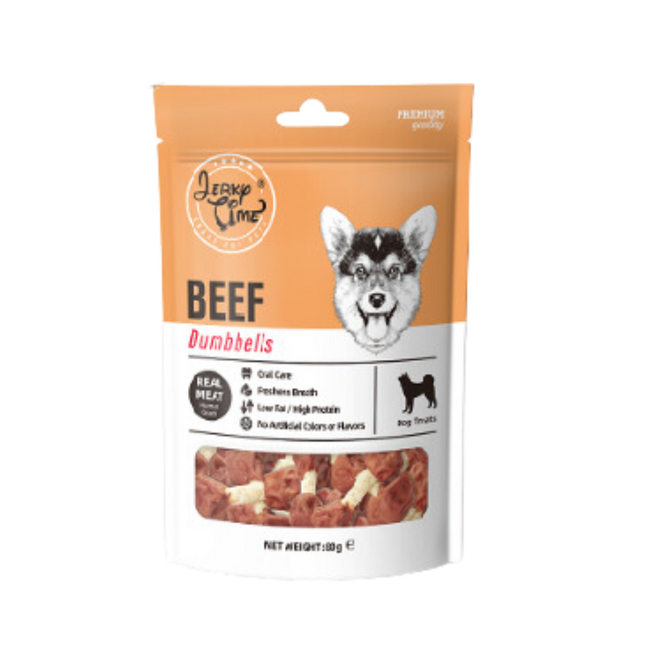 Jerky Time - Rice Dumbells m. Okse, 80g