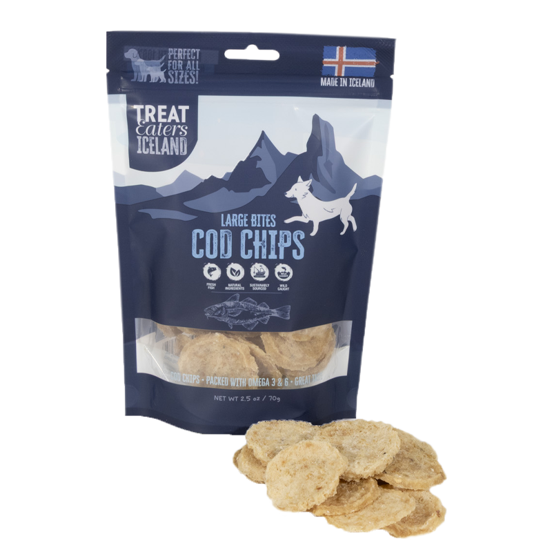 TreatEaters Islandske Torskechips store godbidder 70g
