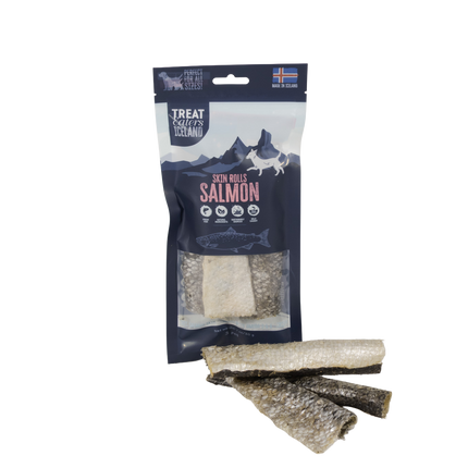 TreatEaters Islandske Lakseskind Ruller 3-pak 30g