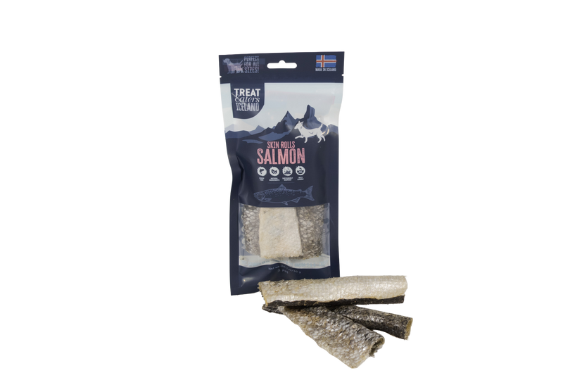 TreatEaters Islandske Lakseskind Ruller 3-pak 30g