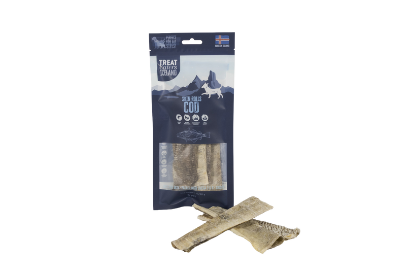 TreatEaters Islandske Torskeskind Ruller 3-pak 30g
