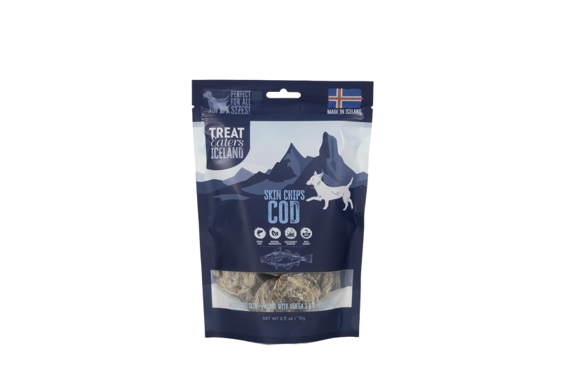 TreatEaters Islandske Torskeskind chips store godbidder 70g