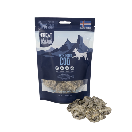 TreatEaters Islandske Torskeskind chips store godbidder 70g