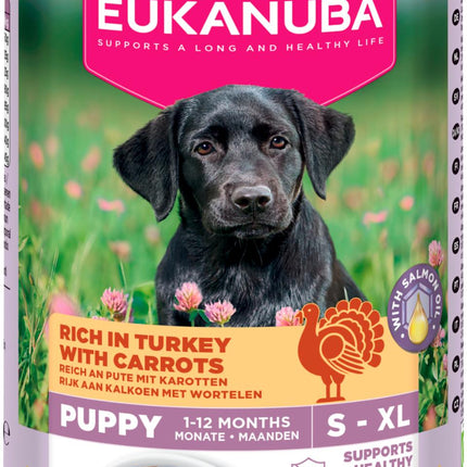 Eukanuba Puppy vådfoder, kalkun med gulerødder, 400g