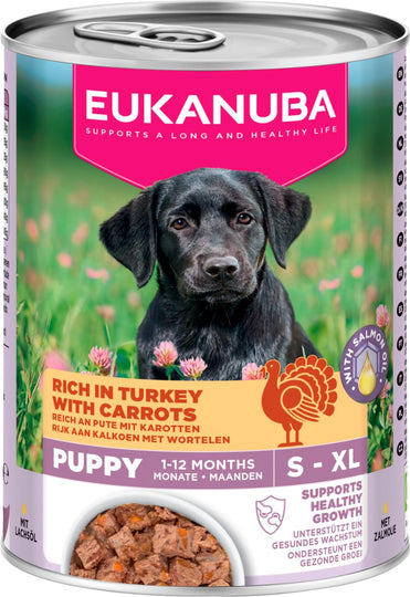Eukanuba Puppy vådfoder, kalkun med gulerødder, 400g