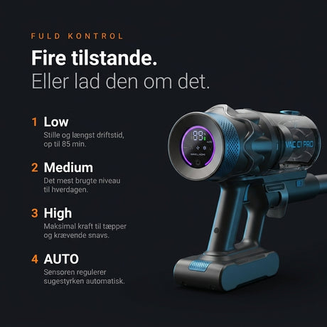 Wavell Home C1 Pro med fire tilstande: Lav, Standard, Høj og Auto