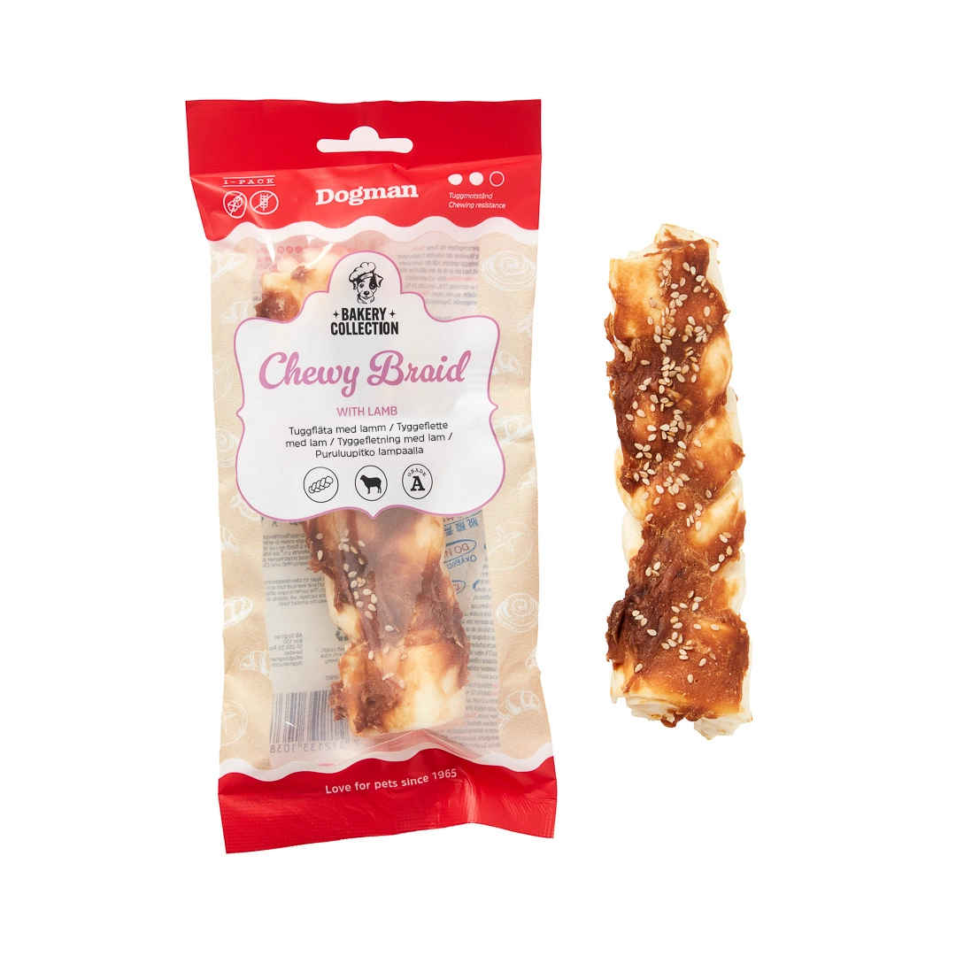 Dogman Bakery - Flettet tyggeben m. lam