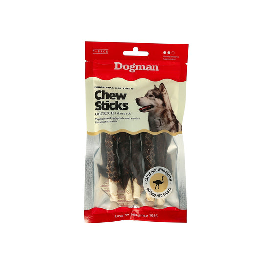 Dogman - Tyggepinde m. Struds - 5 stk.