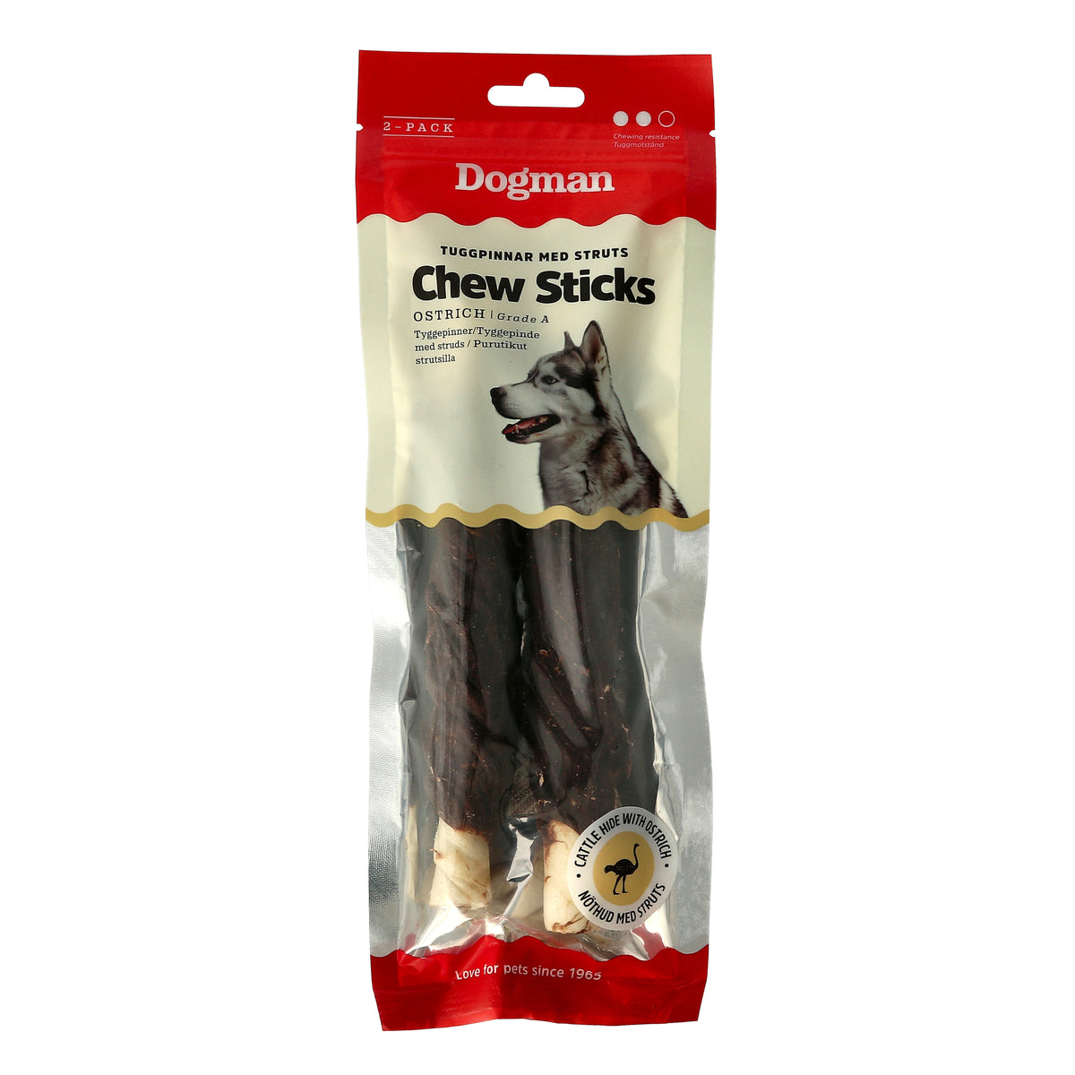 Dogman - Tyggepinde med Struds, 2 stk.