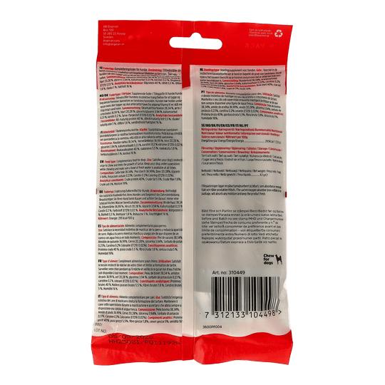 Dogman - 3-i-1 tyggepinde m. hjorth, 5 stk.