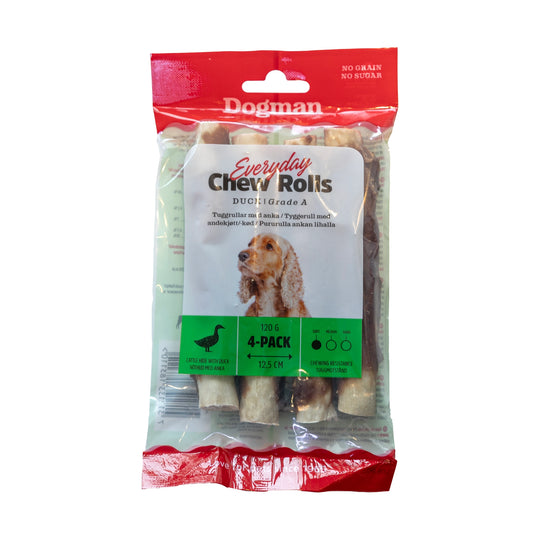 Dogman - Tyggepinde m. And, 4 stk. - Medium