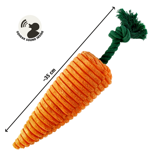 Hundelegetøj Gulerod Plys med Piv 33cm