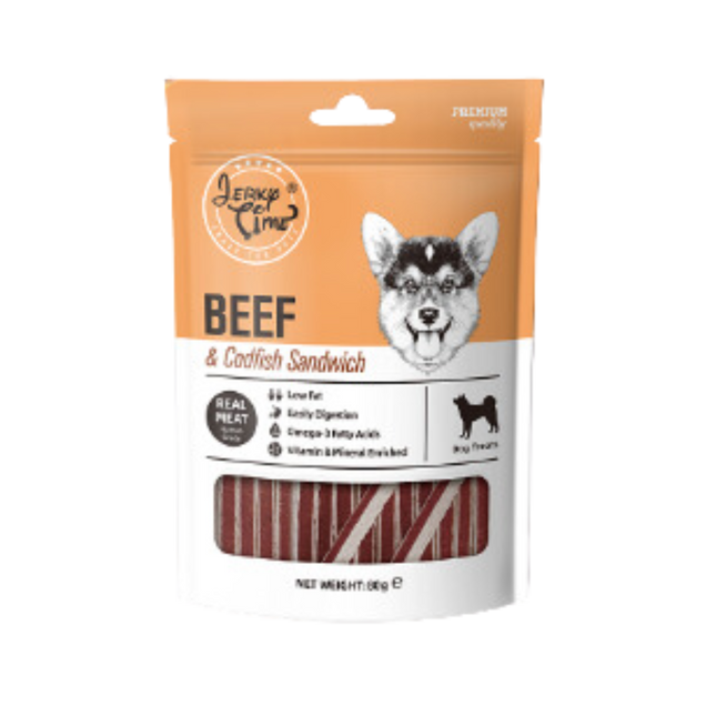 Jerky Time - Sandwich m. Okse og Torsk, 80g