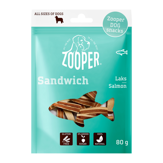 Zooper - Sandwich Godbidder m. Laks, 80g.