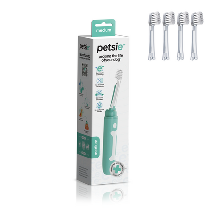 Sampak, Petsie - Tandbørste (inkl. 1 års forbrug tandbørstehoveder)