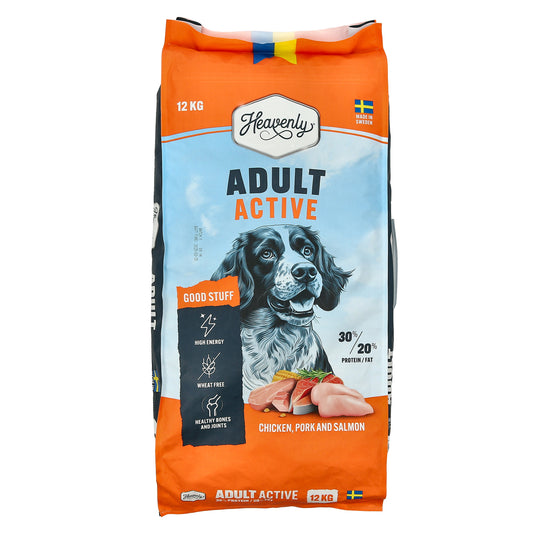 Heavenly - Active Hundefoder m. Kylling, Gris & Laks