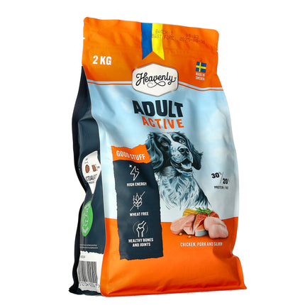 Heavenly - Active Hundefoder m. Kylling, Gris & Laks