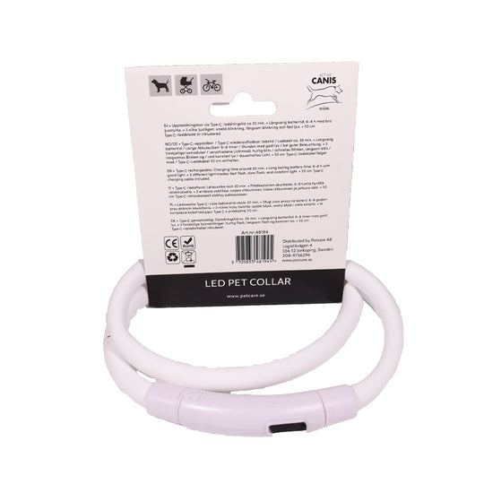 LED-Halsbånd - Justerbard og genopladeligt, hvid
