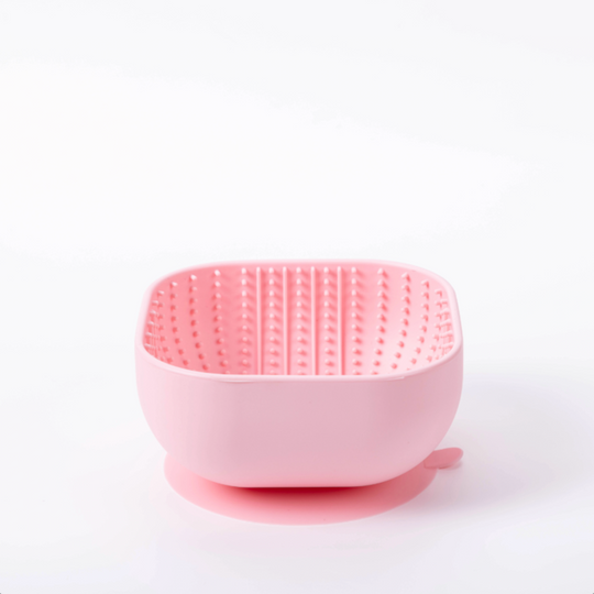 Slikkeskål m. Sugekop, Lyserød