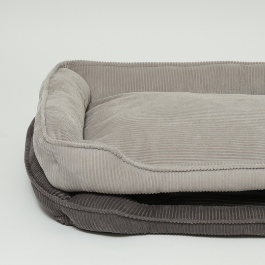 Fløjl Hundeseng - Lysegrå (2. sortering)